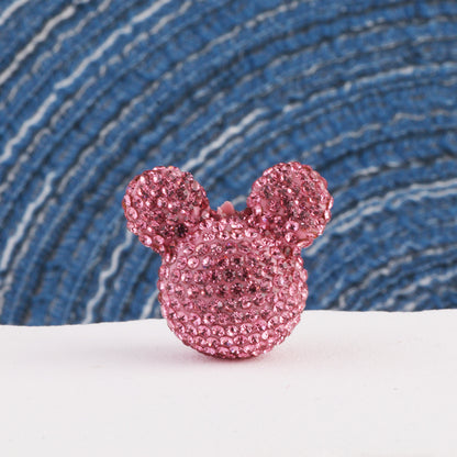 Polymer Clay Mickey Head Rhinestone Beads 17mm Full Pave 6pcs 8