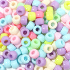Multicolor Pony Beads Acrylic 9mm Smooth Finish 100pcs 6