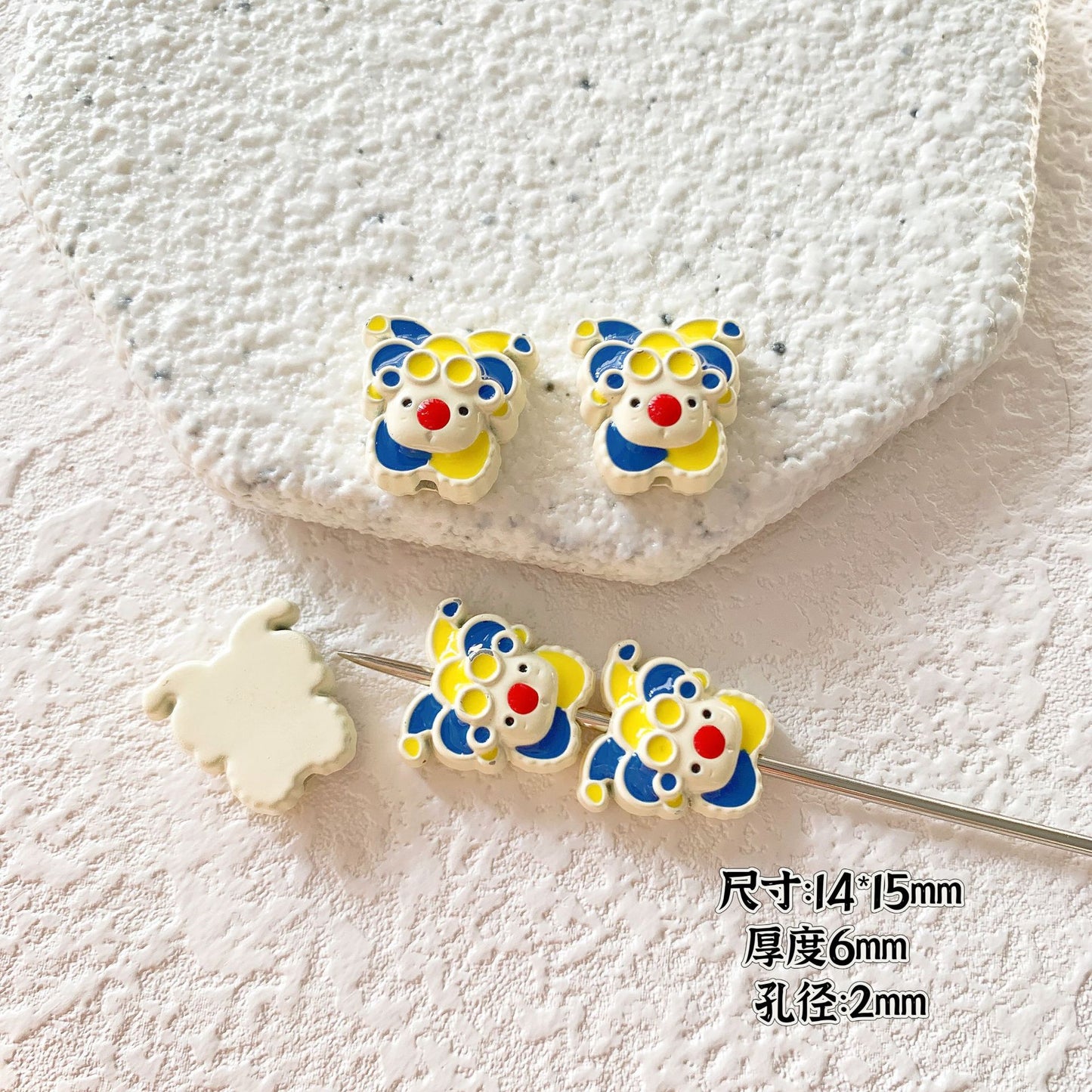 Candy Clown Metal Beads Colorful Painted Alloy 10pcs 26