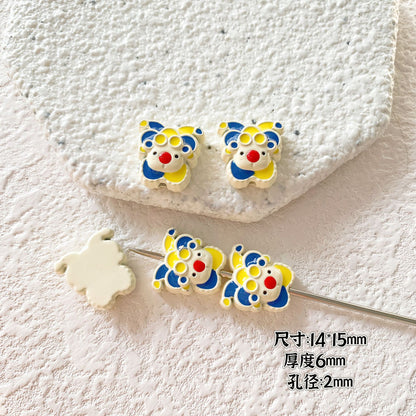 Candy Clown Metal Beads Colorful Painted Alloy 10pcs 26