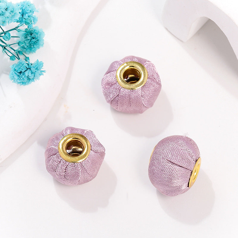 Fabric Spacer Beads 15mm Silky Large Hole 100pcs 10