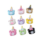 Dolphin and Birthday Bear Metal Beads 15 17mm Painted Alloy 10pcs 2