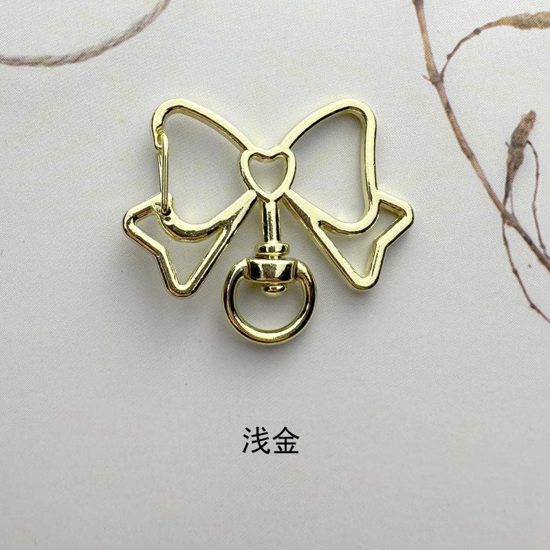 Alloy Swivel Buckle Keychain Clasps Bow Shape Heart Detail 10pcs 3