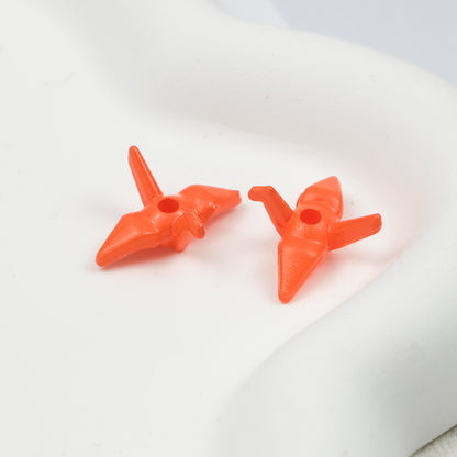 Painted Origami Crane Acrylic Beads 16mm Colorful Glossy 50pcs 5