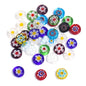 Multi Shaped Millefiori Glass Beads 7-11mm Colorful Glossy 20pcs 9