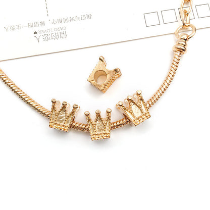 Large Hole Metal Beads Antique KC Gold Alloy Symbols 30pcs 17