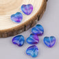 Colored Heart-Shaped Transparent Glass Beads 12mm 20pcs 13