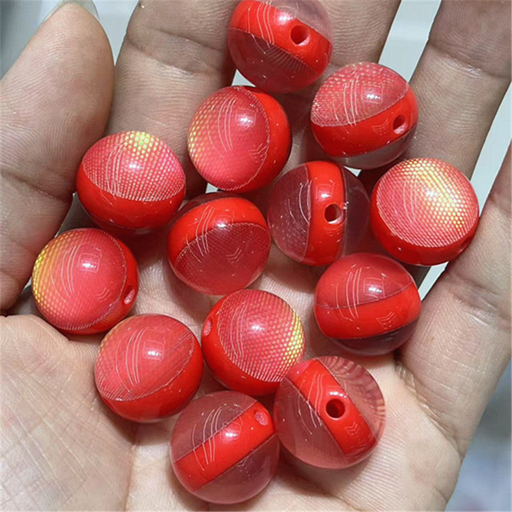Imitation Opal Plaid Pattern Resin Beads 16mm Glossy Mixed Colors 100pcs 9