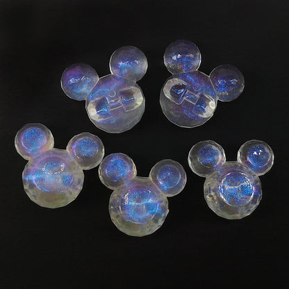 Transparent Aurora Laser Acrylic Beads Iridescent Mixed Shapes 2pcs 13