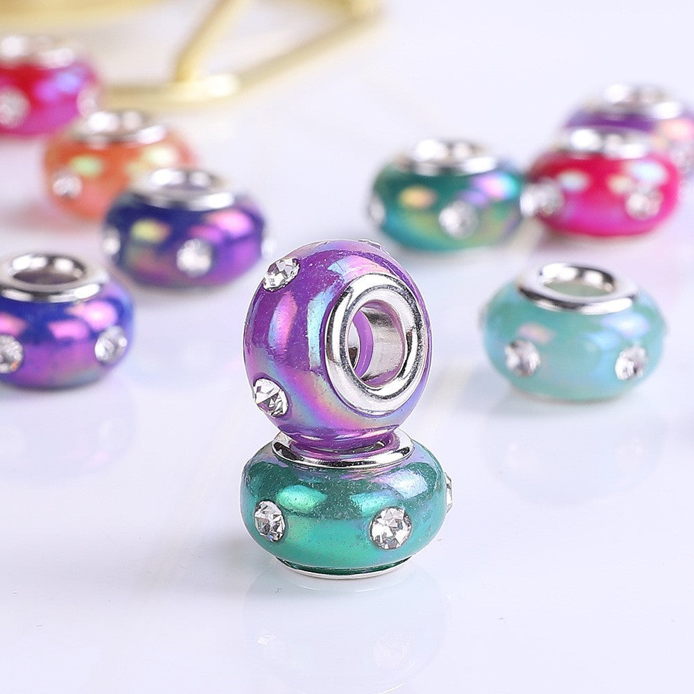 Resin Rhinestone Spacer Beads 15mm Colorful 50pcs 3