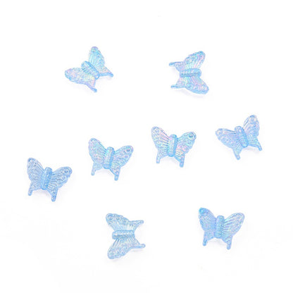 Transparent Butterfly Acrylic Beads 15x13mm Multicolor 40pcs 9