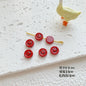 Round Metal Beads Baking Painted Smiling Chocolate Series 20pcs 36