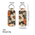 Blossom Pattern Chapstick Holder Neoprene Functional Keychain 3pcs 6