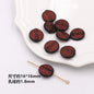 Painted Acrylic Beads Black Red Series Carved Patterns 100pcs 9