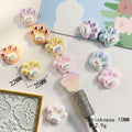 Adorable Cat Paw Resin Beads 25mm Pastel Pearly Finish 50pcs 5