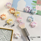 Adorable Cat Paw Resin Beads 25mm Pastel Pearly Finish 50pcs 5