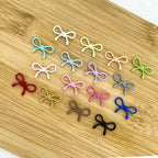Hollow Bow Metal Beads 13x12mm Glossy Baking Painted Alloy 20pcs 4