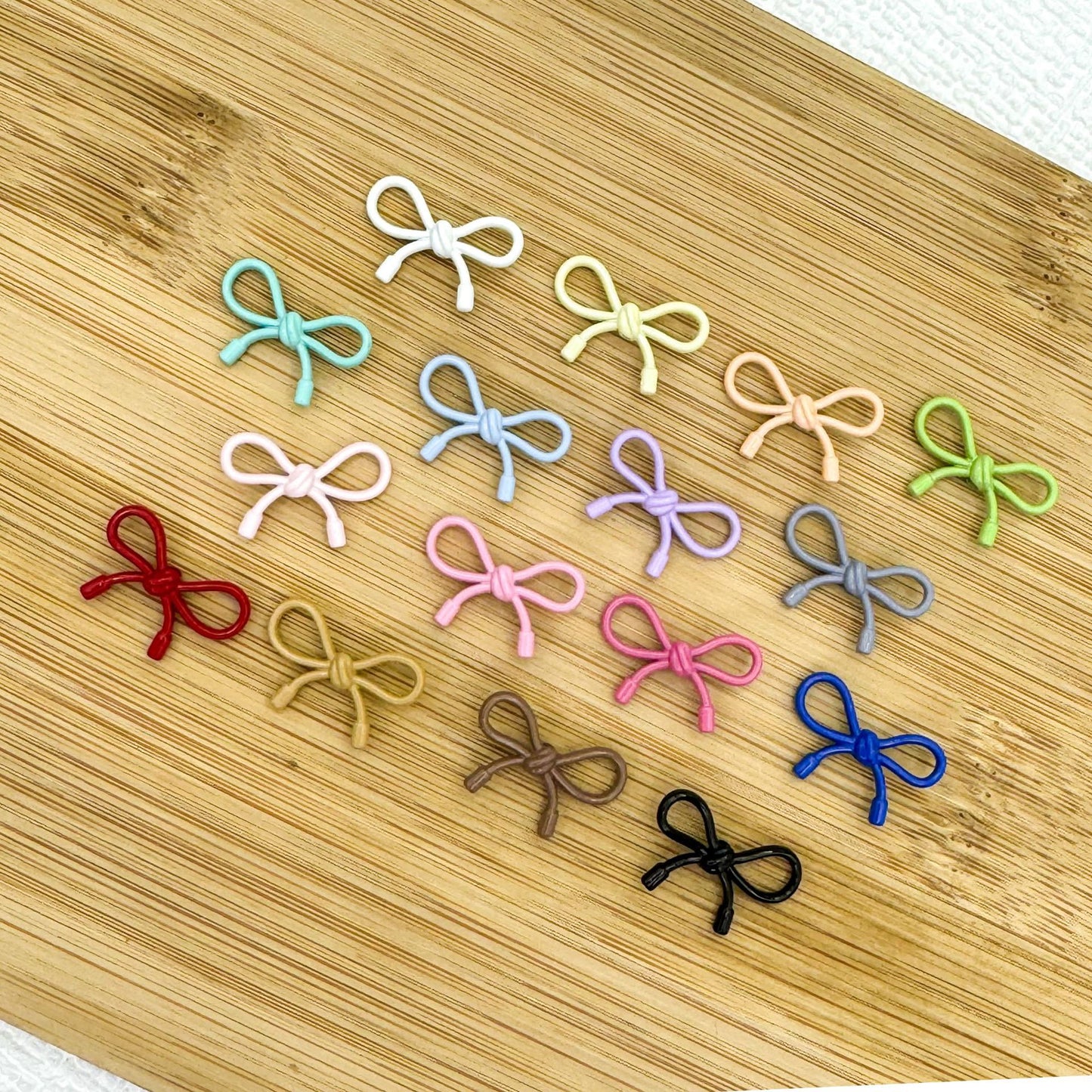 Hollow Bow Metal Beads 13x12mm Glossy Baking Painted Alloy 20pcs 4