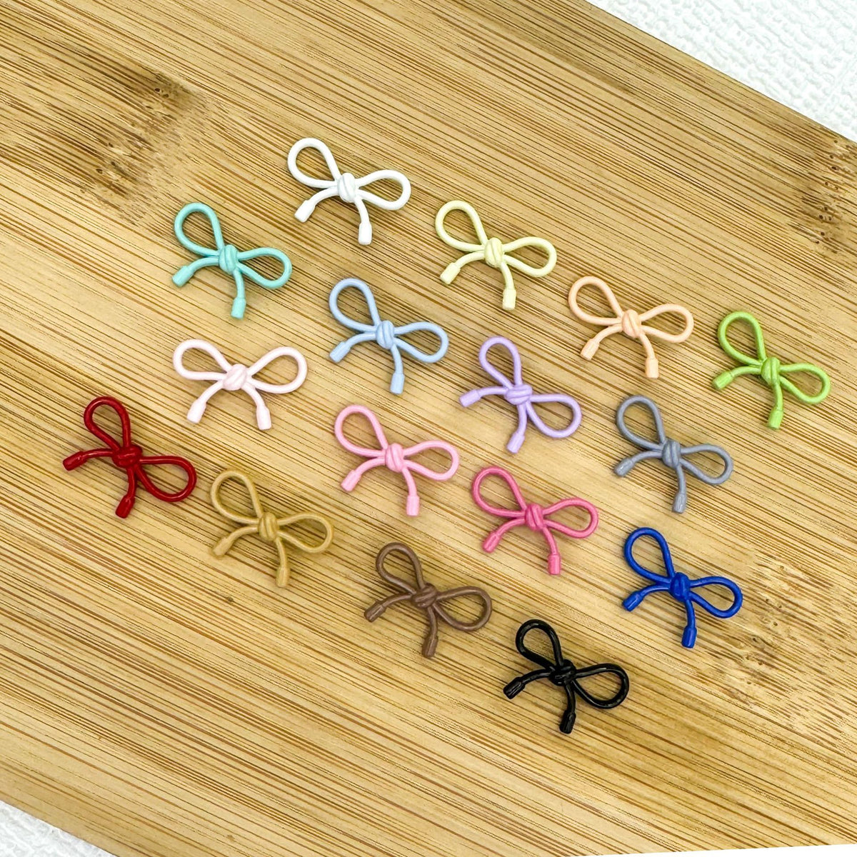 Hollow Bow Metal Beads 13x12mm Glossy Baking Painted Alloy 20pcs 4