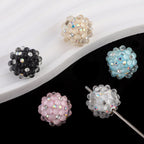Flower Pattern Rhinestone Bubblegum Beads 15mm Polymer Clay 10pcs 2
