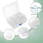 Plastic Bead Organizer Box 16.5x12x5.8cm 14 Compartments Colorful 1set 3
