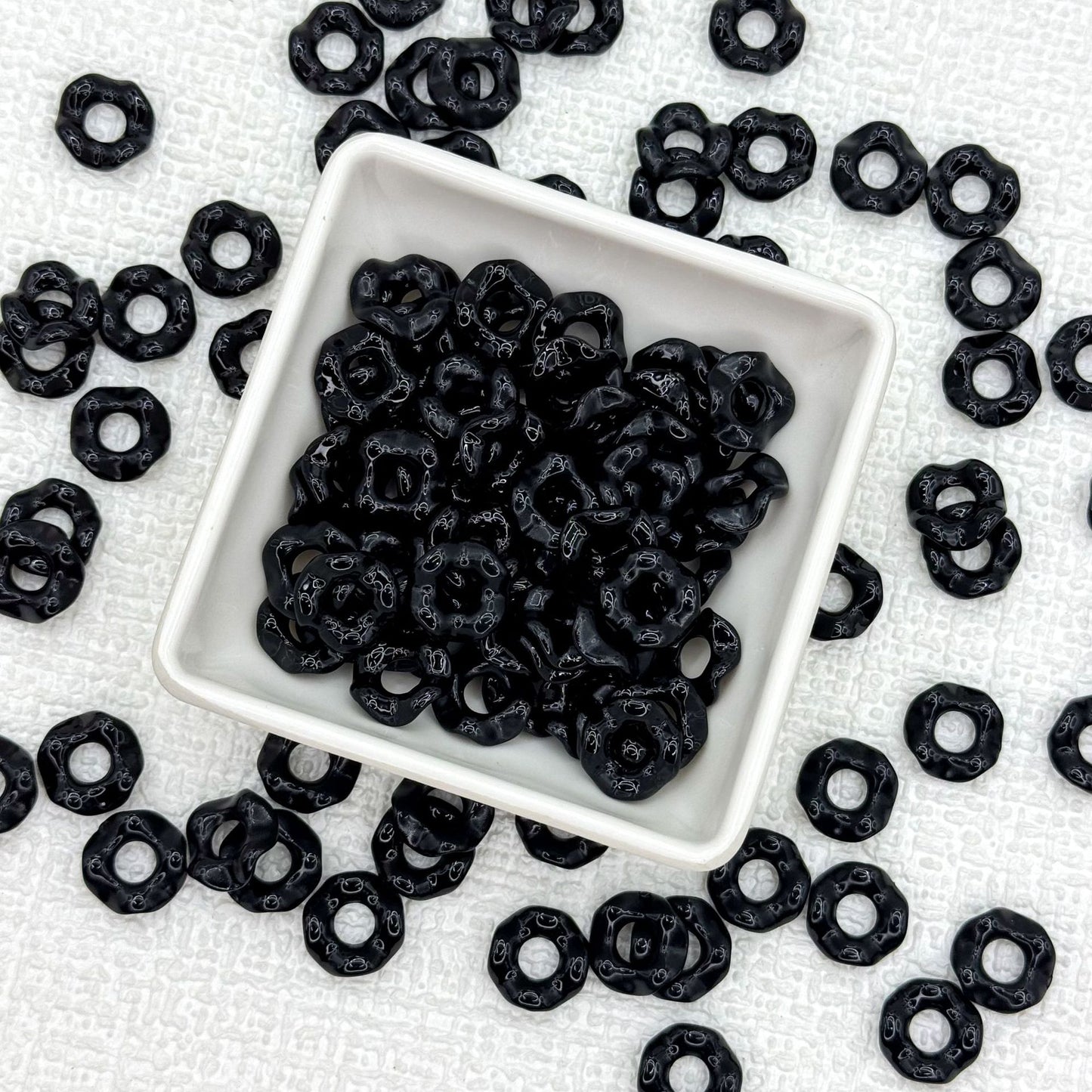 Acrylic Wavy Spacer Beads 12mm Baking Painted Colorful 50pcs 24