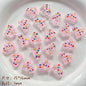 Hand Painted Christmas Tree Enamel Glass Beads 16mm 1pc 7