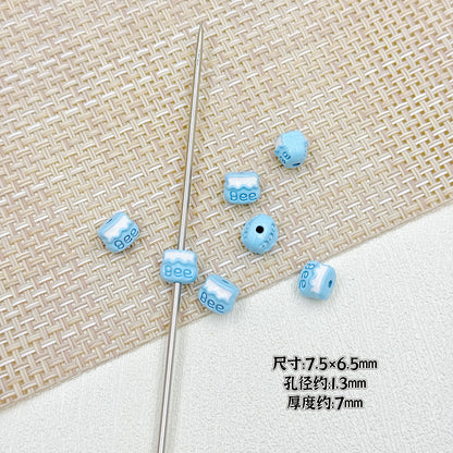 Bear and Honeypot Metal Beads 13mm Hand-Painted Colorful 10pcs 17