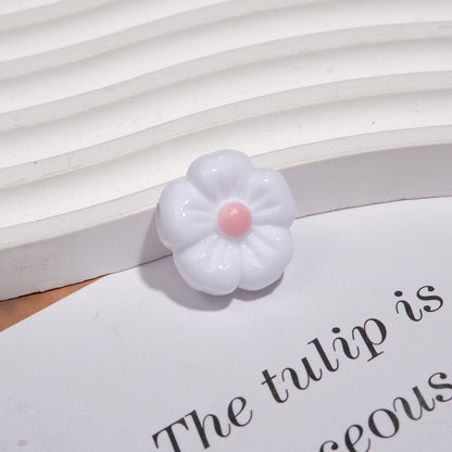 Colorful 3D Cherry Blossom Acrylic Beads 19mm Flower 20pcs 12