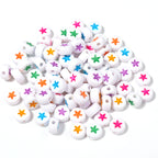 Colored Five-Pointed Flat Acrylic Beads 7mm Glossy Mixed 100pcs 6