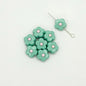 Flower Metal Beads 10mm Baking Painted Cream Two-Color Alloy 20pcs 14
