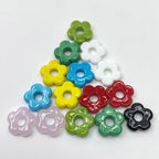 Lampwork Glass Beads Five Petal Flower 15mm Solid Color 10pcs