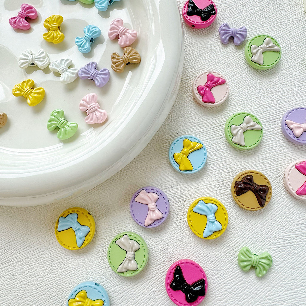 Round Bow Metal Beads 16mm 12mm Baking Painted 20pcs