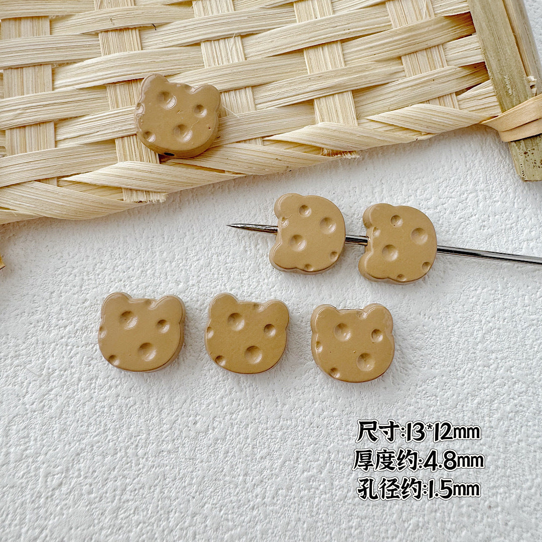 Baking Painted Cheese Animal Metal Beads Whimsical Pastel Colors 20pcs 40