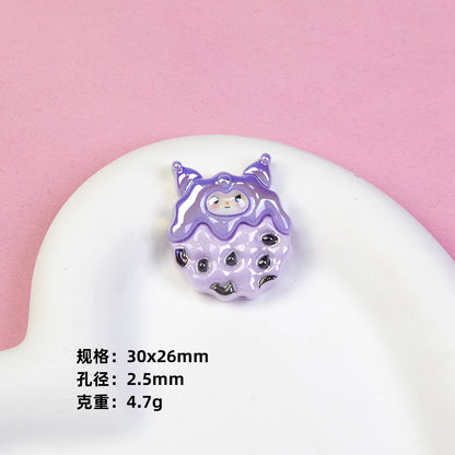 Plating Sanrio Series Cookies Resin Beads Pastel Frosted 10pcs 7