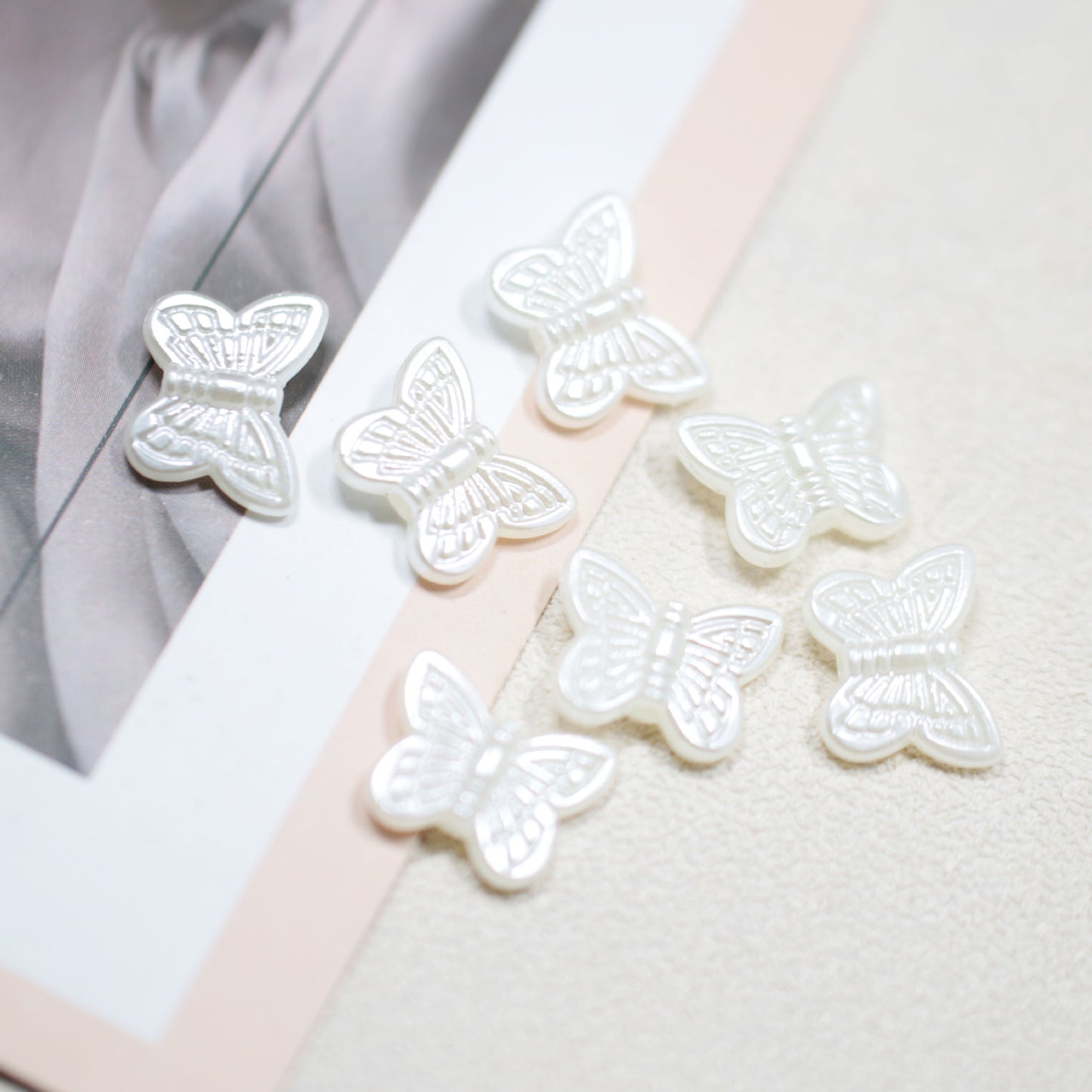 Imitation Pearl Bow Star Series Acrylic Beads Glossy Finish 200pcs 3