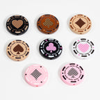 Flat Acrylic Beads 31mm Texas Chip Card Suits Printed 10pcs 6
