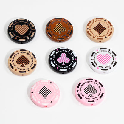 Flat Acrylic Beads 31mm Texas Chip Card Suits Printed 10pcs 6