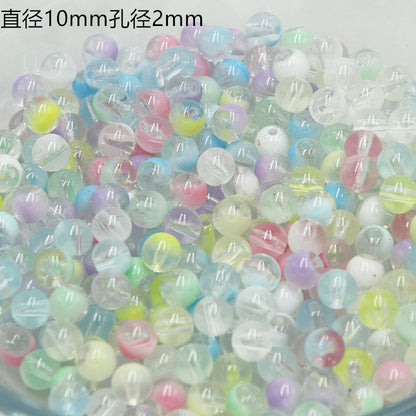 Baking Painted Two-Color Acrylic Beads 10mm Round Translucent 100pcs 2