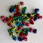 Colored Skull Acrylic Beads 14mm Large Holes 5pcs 4