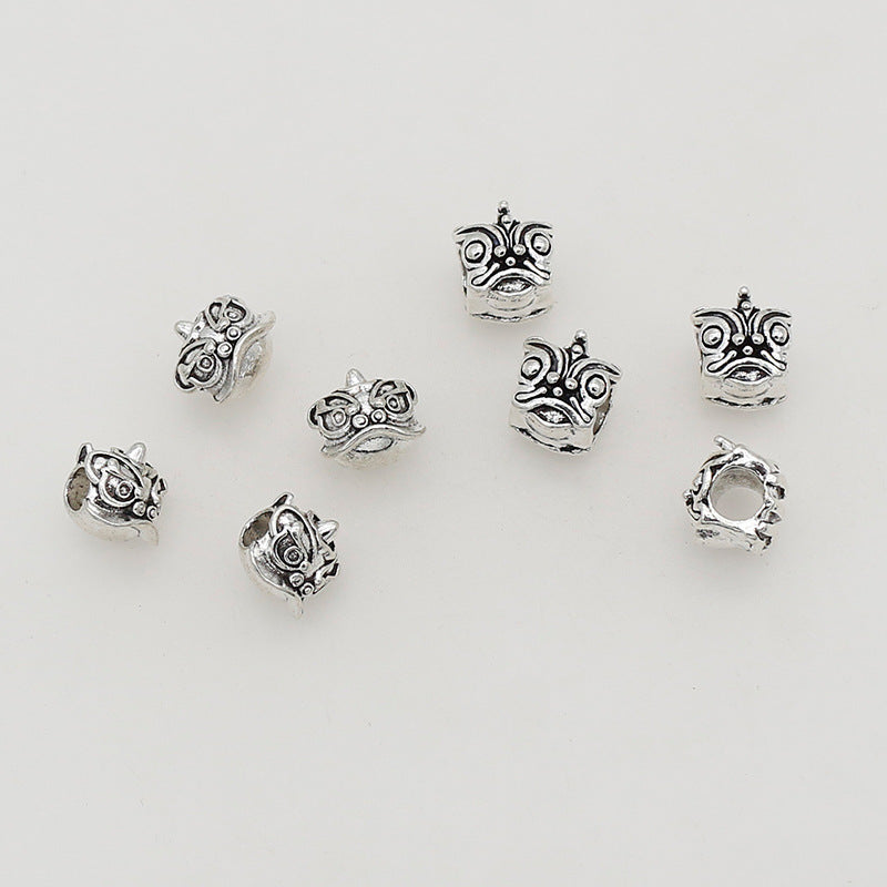Dancing Lion Metal Beads 10mm Tibetan Large Hole Alloy 20pcs 2