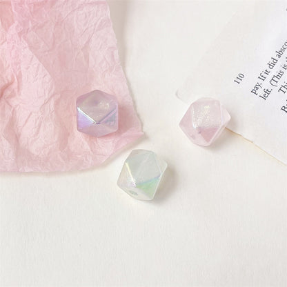 Glow Geometric Faceted Acrylic Beads 16mm Pastel Colors 100pcs 2