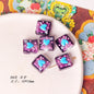 Lampwork Glass Beads Square 15mm Hand Painted Dotted Heart 10pcs 9
