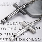 Alloy Cross Whistle Keychain Zinc Metal Industrial Style Silver Black 3