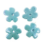Flat Five-petal Flower Ceramic Beads 36mm Colorful Glazed 10pcs 6