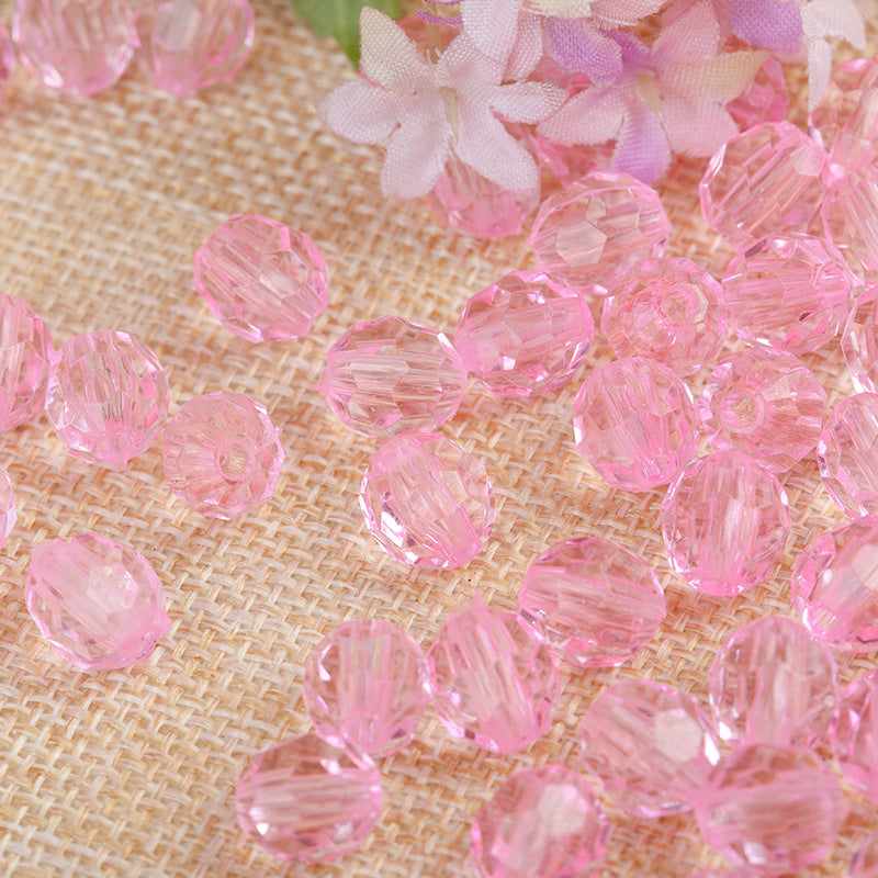 Faceted Clear Bubblegum Beads 20mm Translucent Chunky Acrylic 110pcs 9