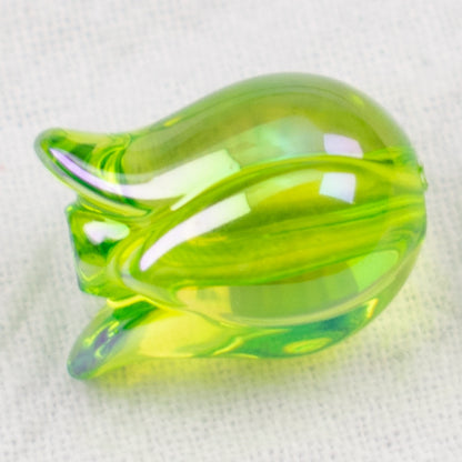 Transparent Plating Tulip Acrylic Beads 12x16mm Colorful 20pcs 12