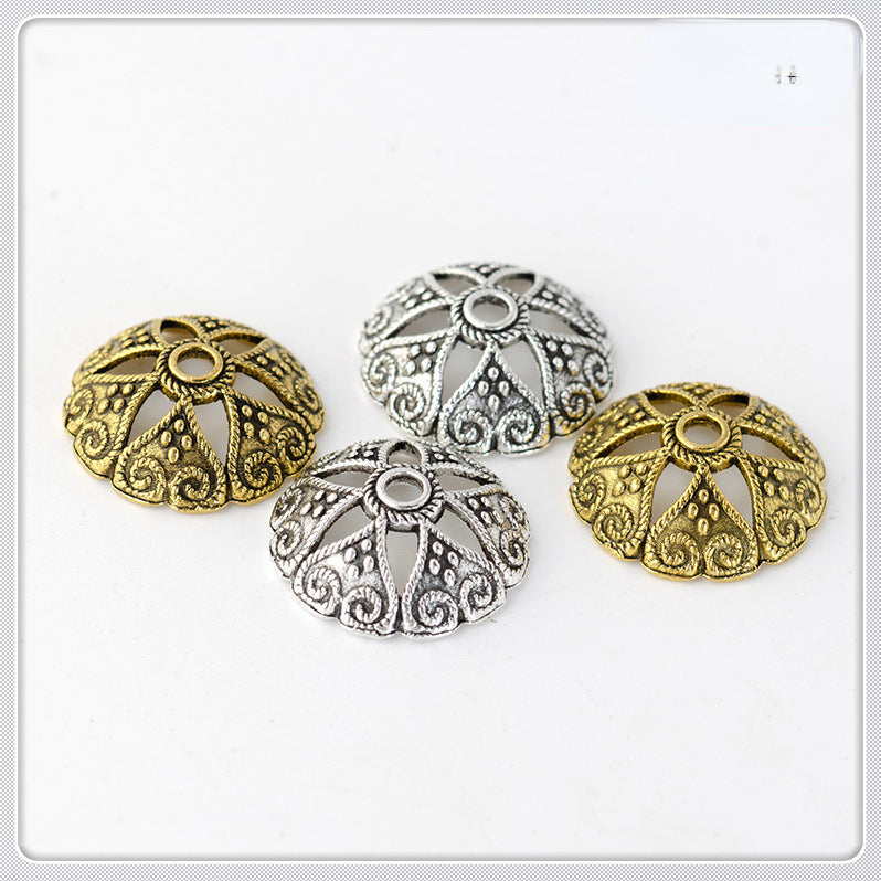 Alloy Bowl-Shaped Bead Caps Six-Petal Antique Style 100pcs 2