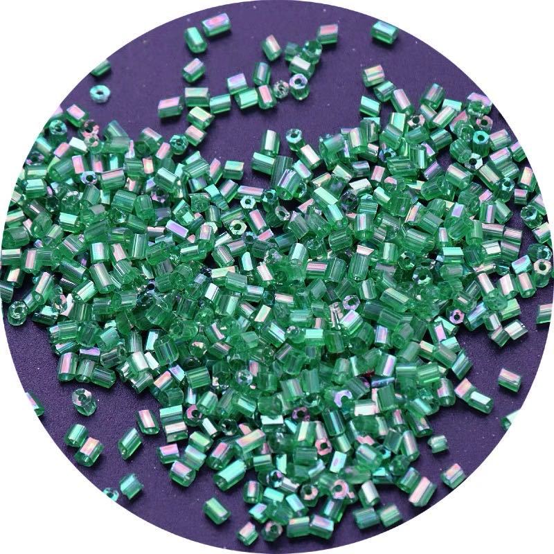 Iridescent Seed Bugle Glass Beads 3mm Mixed Colors 3000pcs 17
