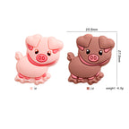 Silicone Focal Beads Pig Heart Ears 20pcs